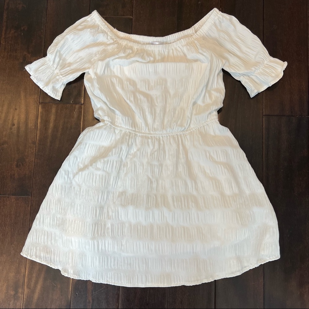 Off the shoulder white dress